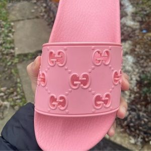 Pink Gucci slides